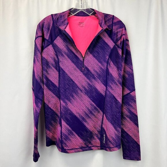Reebok Tops - Reebok Womens Purple Pink Thumb Holes Long Sleeve Activewear Top Size Medium